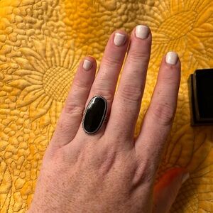 Sterling silver onyx ring